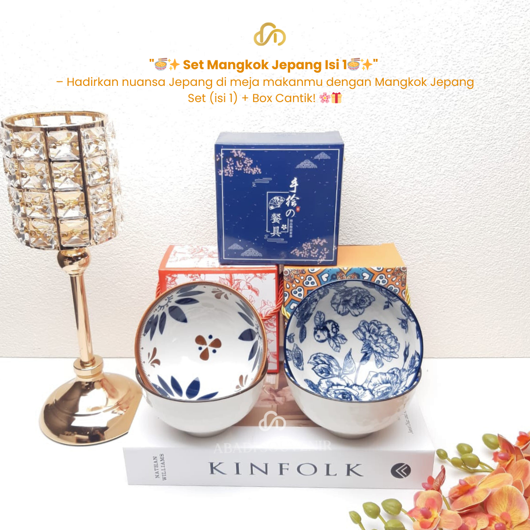 Mangkok jepang set isi 1 box cantik - Gambar 2