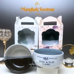 Souvenir Mangkok Saji Sup Two Tone Porselen Mangkuk Rice Ball Mangkok Belang Keramik Warna Keramik