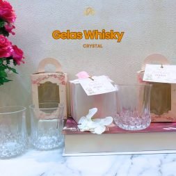 Gelas Whisky Crystal Aesthetic Kaca 220ml Bening