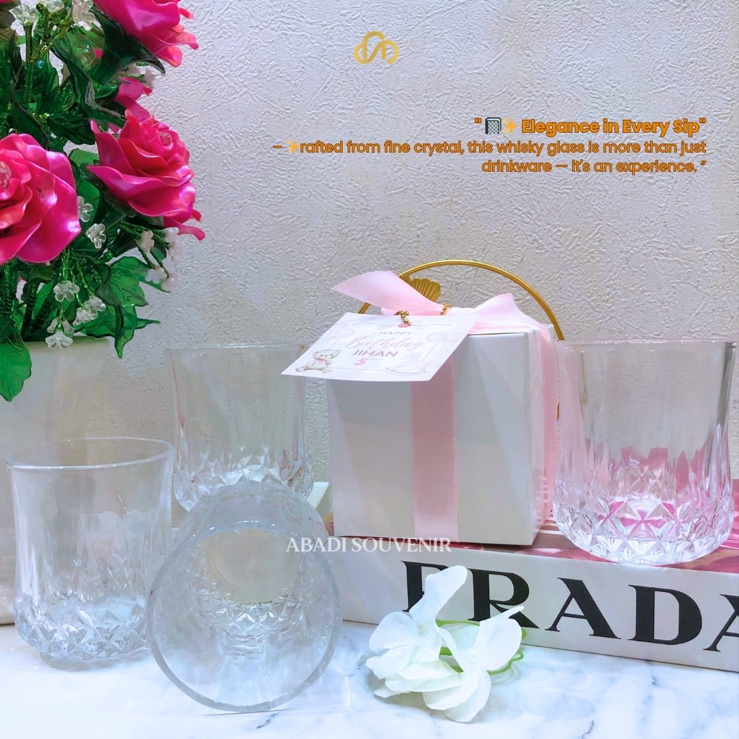 Gelas Whisky Crystal Aesthetic Kaca 220ml Bening - Gambar 2