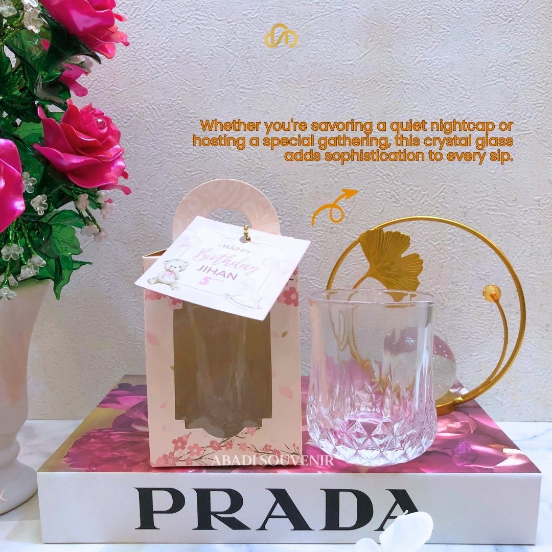 Gelas Whisky Crystal Aesthetic Kaca 220ml Bening - Gambar 4