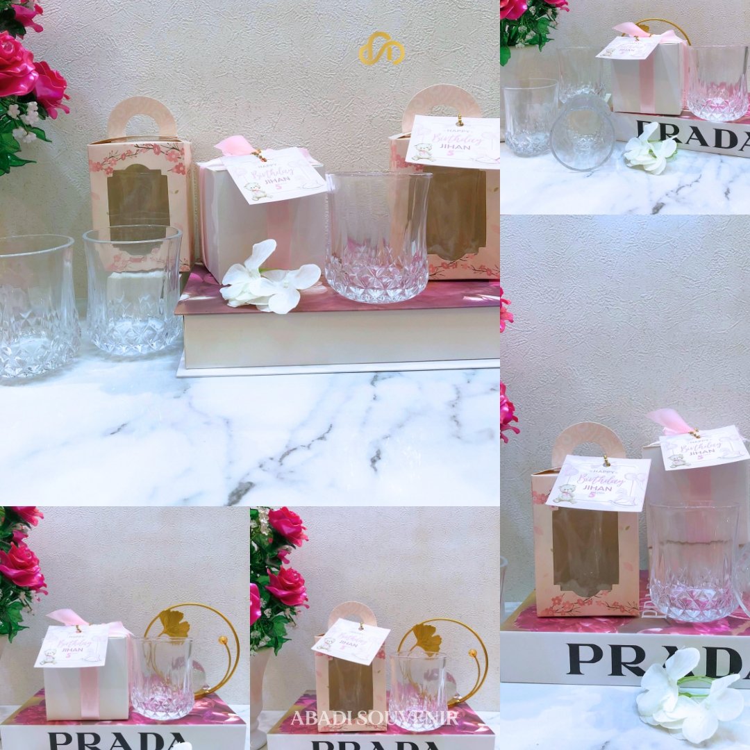 Gelas Whisky Crystal Aesthetic Kaca 220ml Bening - Gambar 6