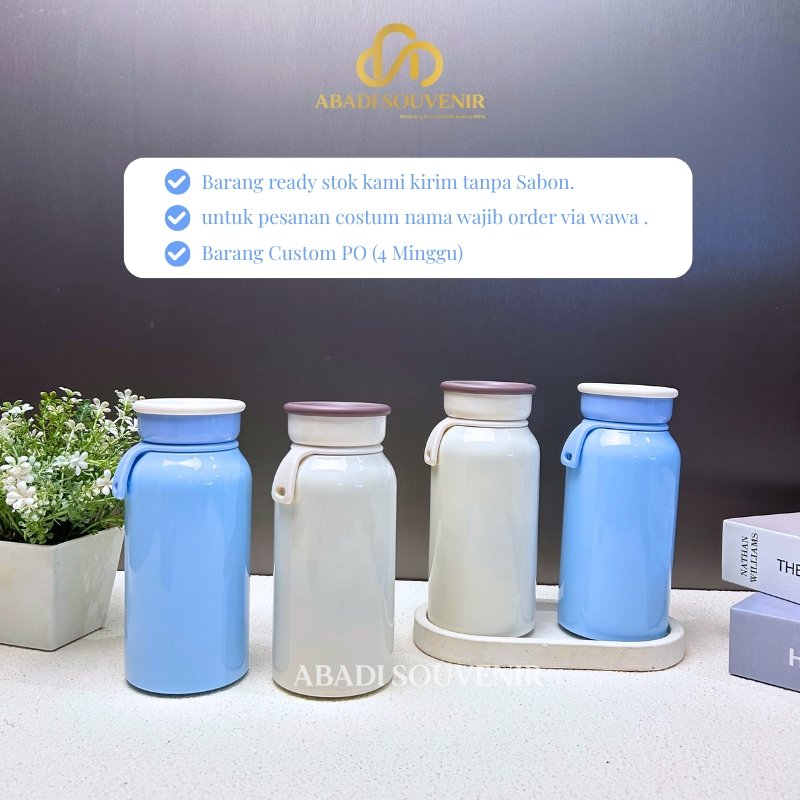 Tumbler Thermos Botol Milk Mini Latte Stainless Steel 400ml - Gambar 9