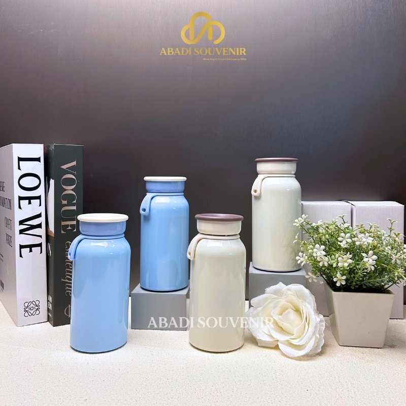 Tumbler Thermos Botol Milk Mini Latte Stainless Steel 400ml - Gambar 3