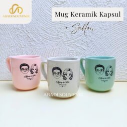 Mug Capsule Oval Keramik - Souvenir Unique & Aesthetic