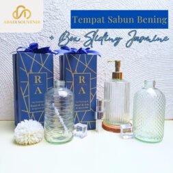 Tempat Sabun Kaca Bening Kemas Box Sliding Jasmine