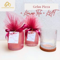 Gelas Picca Kemas Tile + Custom Kartu Ucapan