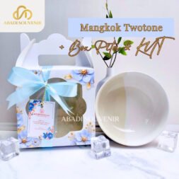 Mangkok Two-Tone Kemas Box Premium + Pita & Kartu Ucapan