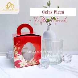 Gelas Picca + Fullbox Merah